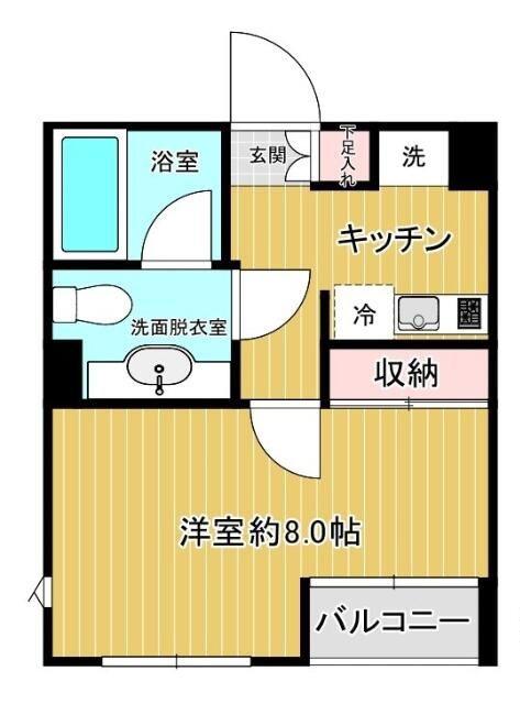 プラザ中落合(1K/4階)の間取り写真