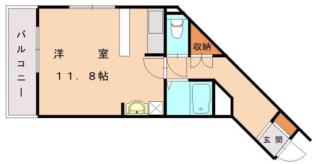COZY PLACEわじろ(ワンルーム/3階)の間取り写真