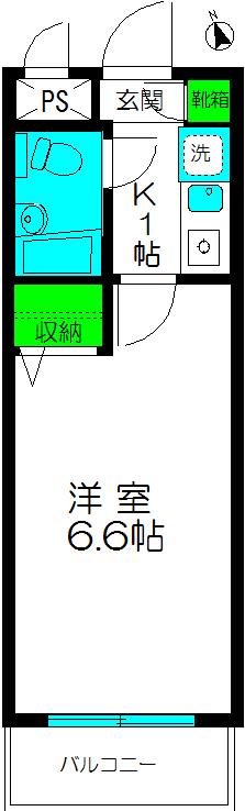 ジョイフル落合(1K/3階)の間取り写真