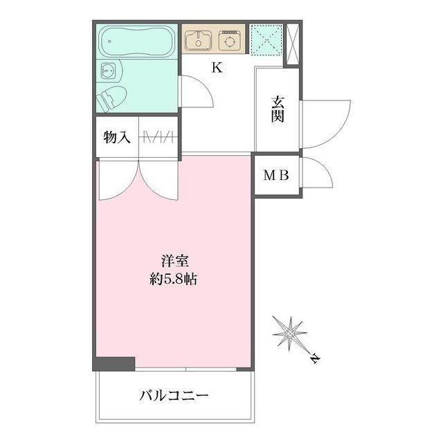 ダイホープラザ荻窪(ワンルーム/5階)の間取り写真