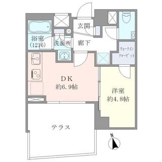 EVERTOW CHOJAMARU 1階(1DK/1階)の間取り写真