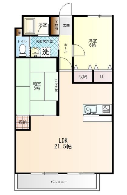 アートスペース(2LDK/3階)の間取り写真