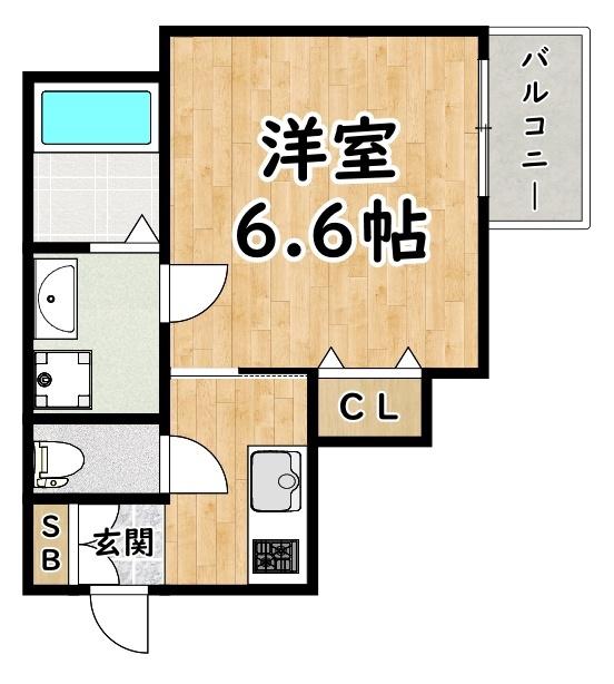 H-MAISON出来島II(1K/3階)の間取り写真