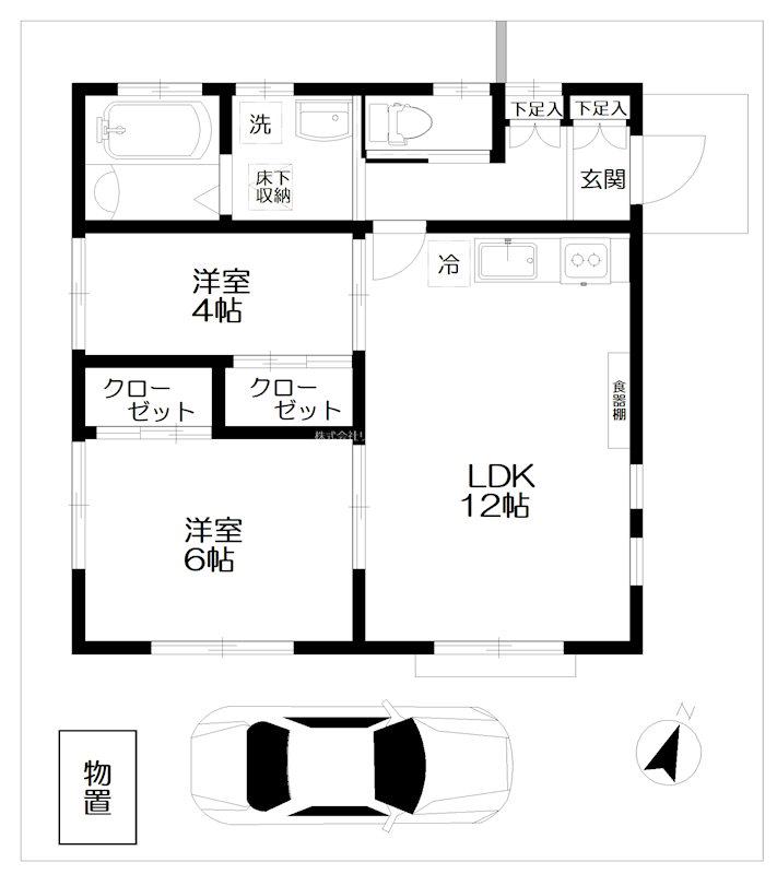 JR総武線 吉祥寺駅 徒歩13分 2階建 築11年(2LDK/1階)の間取り写真