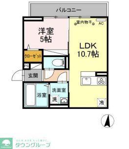 AVENIR(1LDK/3階)の間取り写真