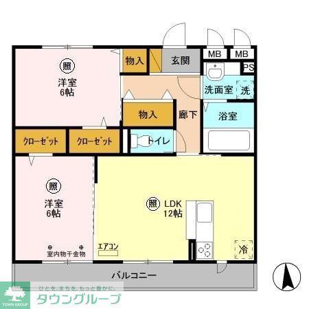 ルミエール中央(2LDK/1階)の間取り写真
