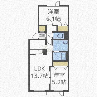 メゾンドソレイユ(2LDK/2階)の間取り写真
