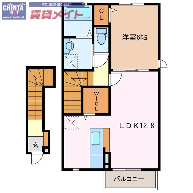 ブライト スクエア(1LDK/2階)の間取り写真