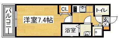 RESIDENCETAKAMIYA(1K/5階)の間取り写真