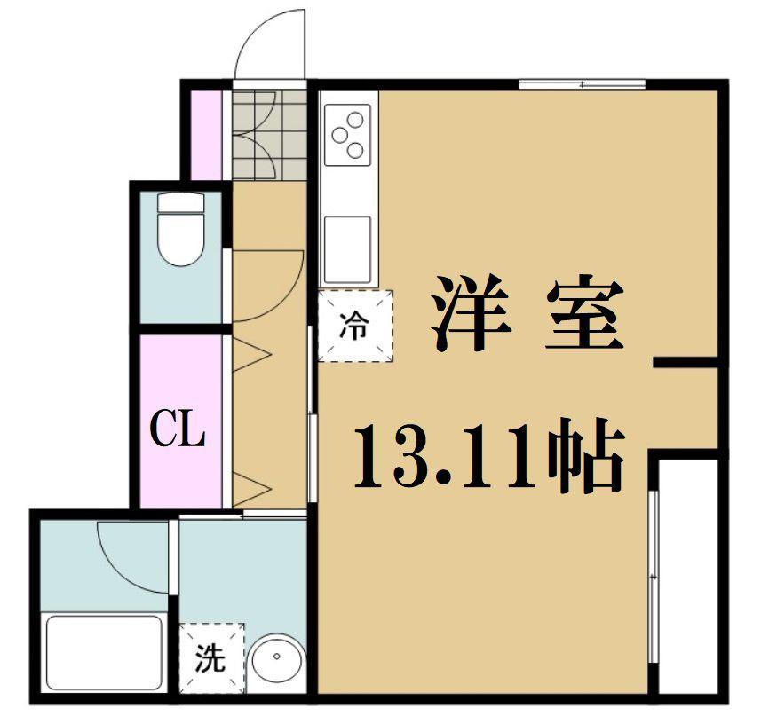 シャトレ大工町(ワンルーム/1階)の間取り写真
