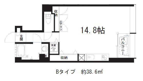 FーFLATS(ワンルーム/2階)の間取り写真