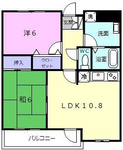 ソウルメイト(2LDK/3階)の間取り写真