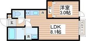 ファインヒルズII(1LDK/1階)の間取り写真