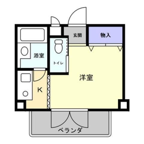 サンプラザベビードール(ワンルーム/2階)の間取り写真