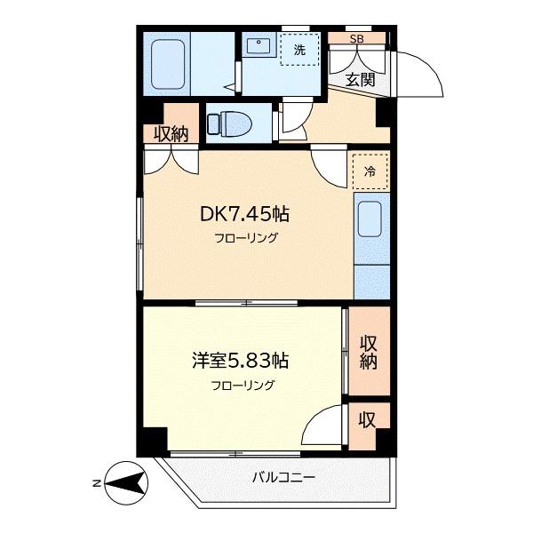 グレース(1DK/2階)の間取り写真