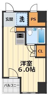 ウィルビラ ワン(ワンルーム/4階)の間取り写真