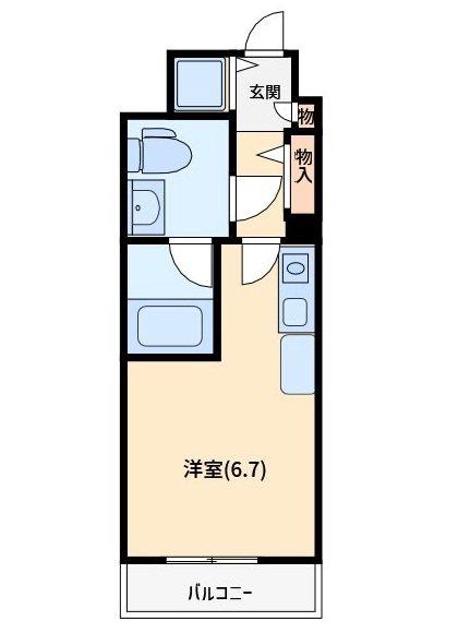 サンセール与野本町(ワンルーム/1階)の間取り写真