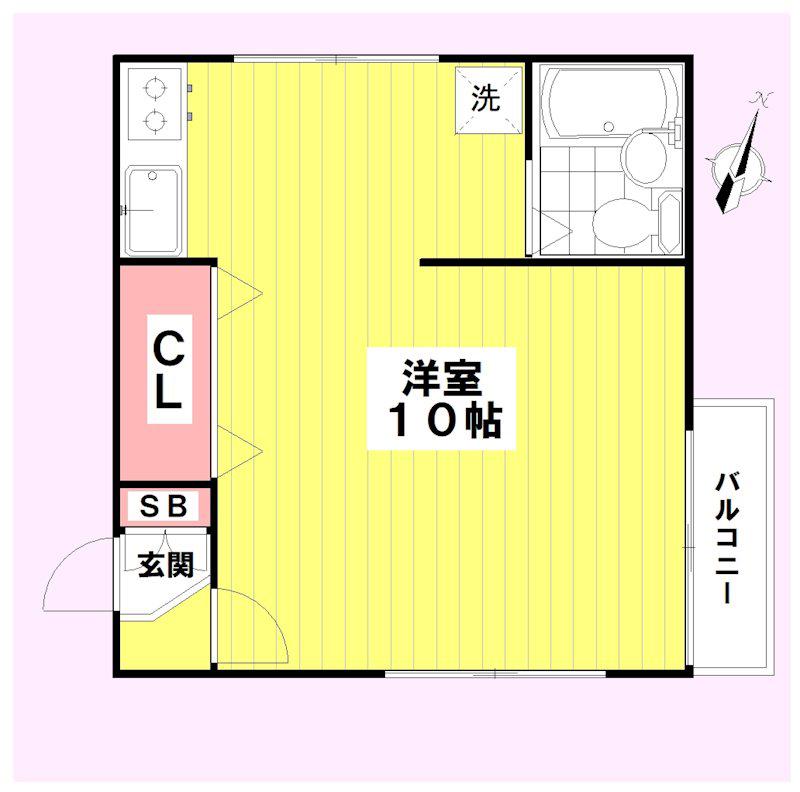 FLAT・K(ワンルーム/2階)の間取り写真