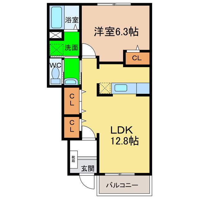 アンジェリカ A・B・C(1LDK/1階)の間取り写真