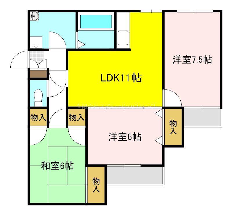 フロントパーク南流山(3LDK/2階)の間取り写真