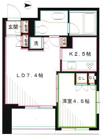 グローリオ三鷹(1LDK/8階)の間取り写真