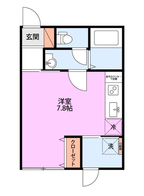 COMMON 2ND KAMITOKORO A棟(ワンルーム/2階)の間取り写真
