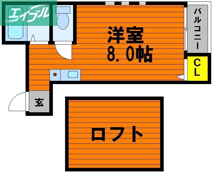 ワールドビレッジLIKU(ワンルーム/2階)の間取り写真