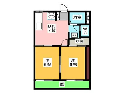 SHINKO A(2DK/1階)の間取り写真