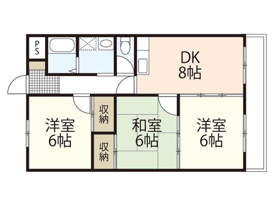 ルクソール安芸(3DK/3階)の間取り写真