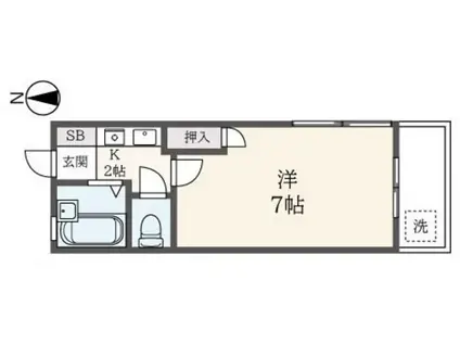 サンローゼ(1K/1階)の間取り写真