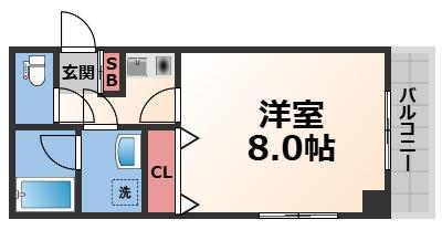 MSコート(1K/4階)の間取り写真
