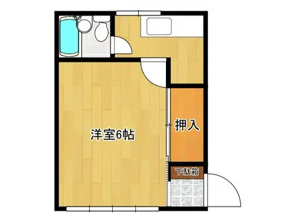 コーポ上乃木(1K/2階)の間取り写真