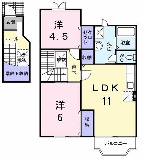 MAISONDEUX(2LDK/2階)の間取り写真
