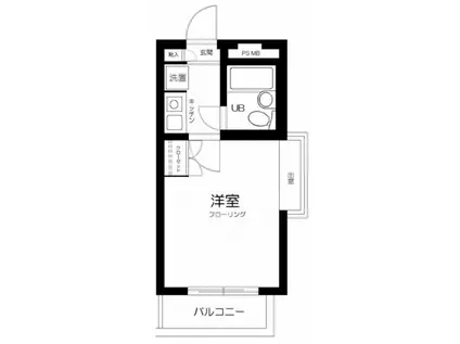プライムガーデン桜上水(1K/3階)の間取り写真