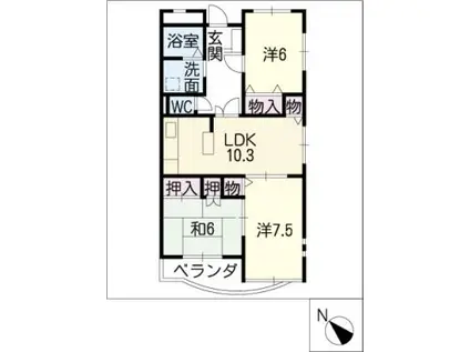 エトワール(3LDK/2階)の間取り写真