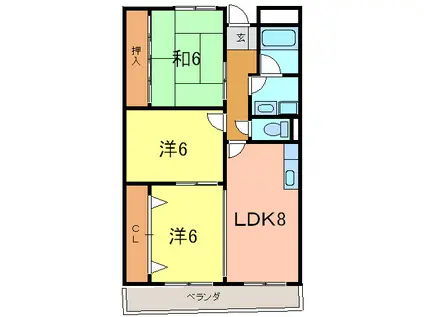 リンピア八千代(3DK/3階)の間取り写真