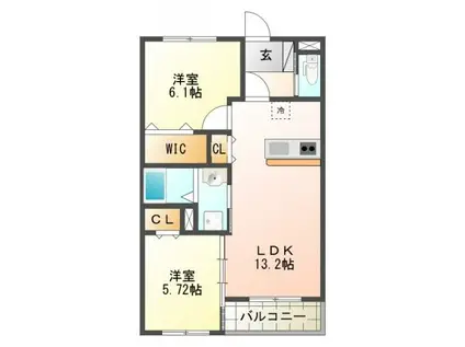 PRECIOUSII(2LDK/5階)の間取り写真