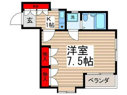 アルビオーレ南行徳(1K/3階)の間取り写真