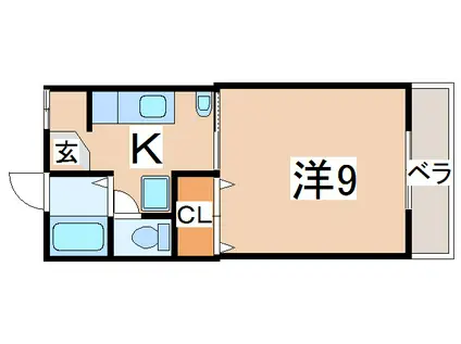 メゾンアムール(1K/2階)の間取り写真