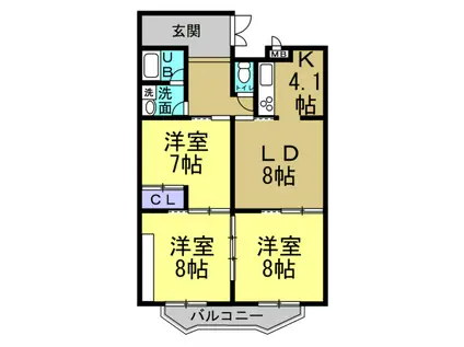 APPRECIATEIT(3LDK/3階)の間取り写真