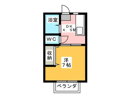 コーポ岡本(1DK/1階)の間取り写真