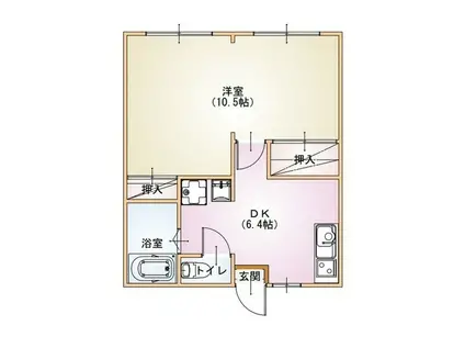 エトワールハイツ(1DK/2階)の間取り写真