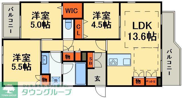 ソフィア南流山(3LDK/3階)の間取り写真