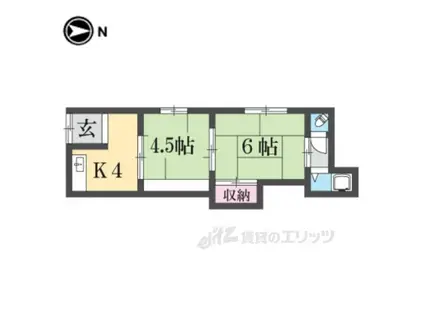 池田西町ハイツ(2K/2階)の間取り写真