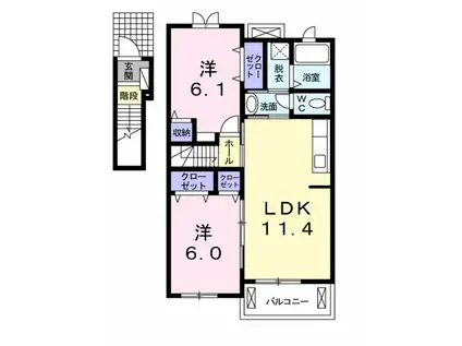 メゾン ブリーズ III(2LDK/2階)の間取り写真