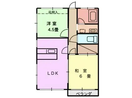 メゾンフォーレC(2DK/2階)の間取り写真