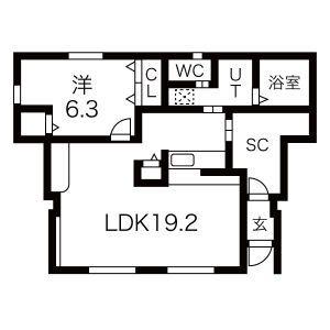 KINGDOMII(1LDK/1階)の間取り写真
