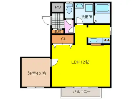 サンライズマミー(1LDK/2階)の間取り写真