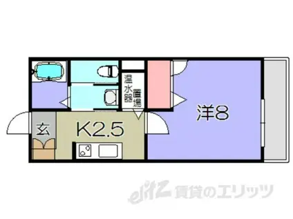 シャーメゾンフォンターナ(1K/1階)の間取り写真