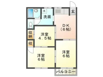 友コーポラスA(3DK/2階)の間取り写真